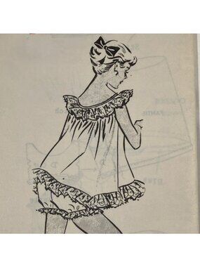 1950s Babydoll Pajamas Bloomers Unprinted Pattern Parade 492 Mail Order B31 FF